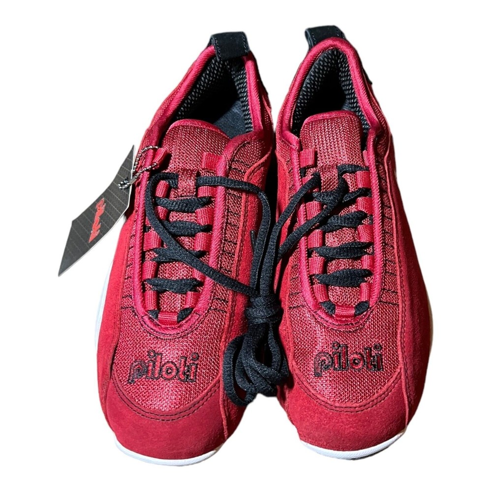 Piloti Driving Shoes Spyder S1 Red Suede Racing Sneakers Mens Size US 7 - UK 6.5